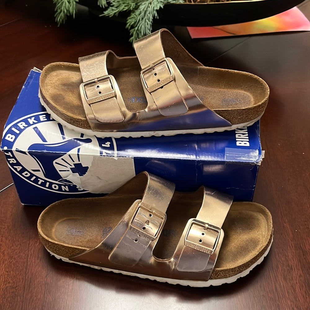 Arizona metallic copper Birkenstocks OA - Picture 3 of 4